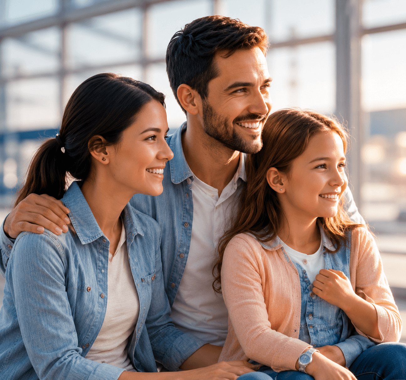 Family planning a trip together on a laptop