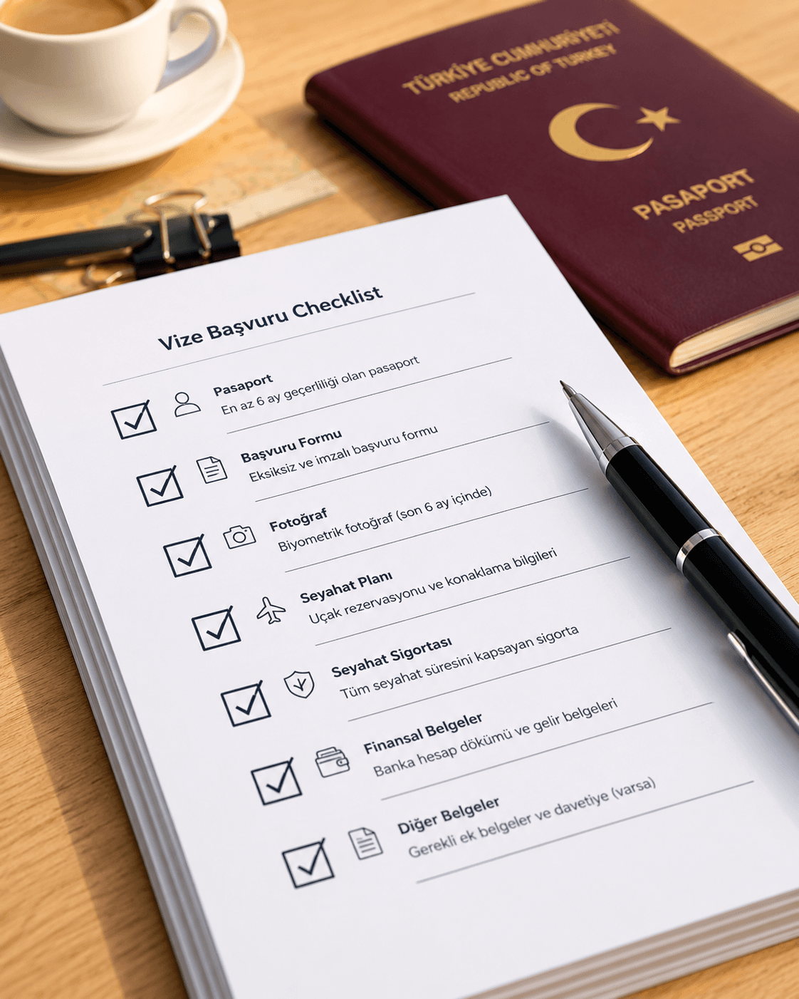 Checklist prepared for travel documents